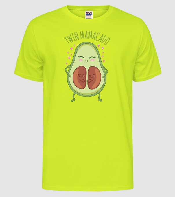 Gemeni Mamacado model galben neon pe tricou