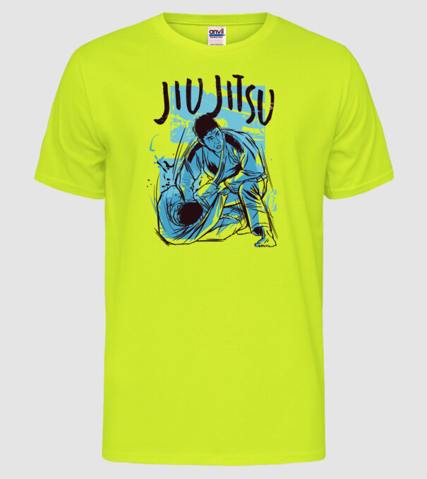 Jiu Jitsu model galben neon pe tricou