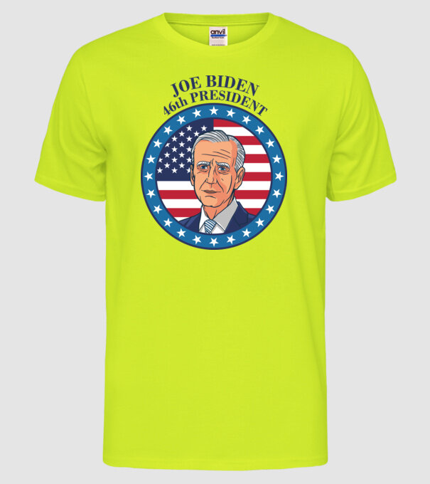 Joe Biden cel de-al 46-lea președinte al SUA model galben neon pe tricou