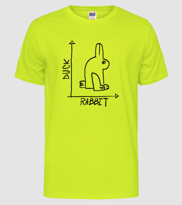 Rață vs Iepure model galben neon pe tricou