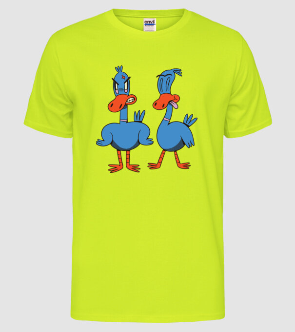 Rațe model galben neon pe tricou