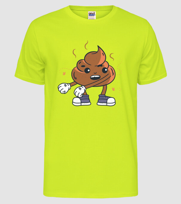 Căcat DAB model galben neon pe tricou