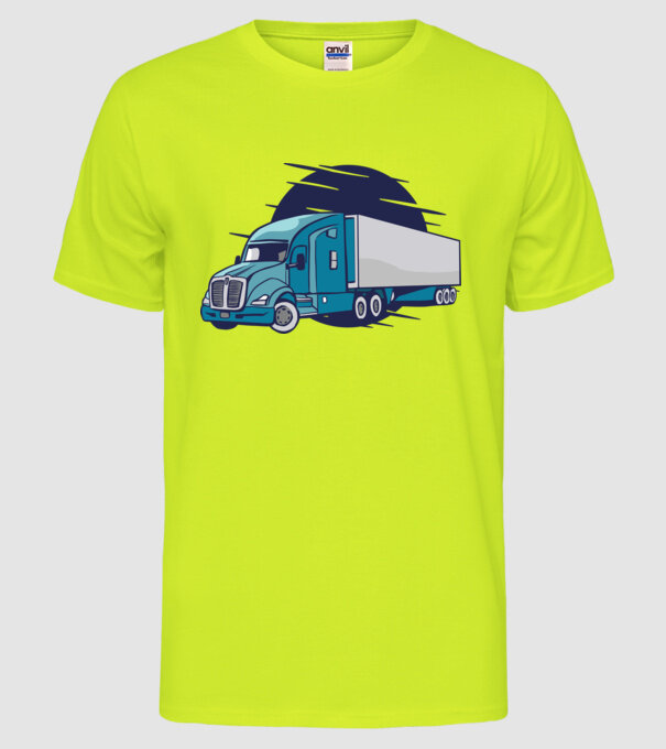 Tricou Șofer de camion model galben neon pe tricou