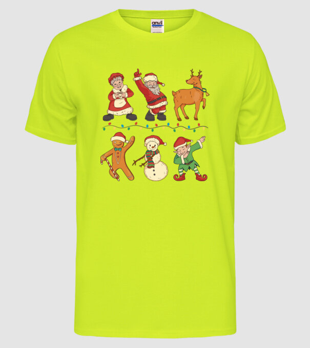 Crăciun DAB model galben neon pe tricou
