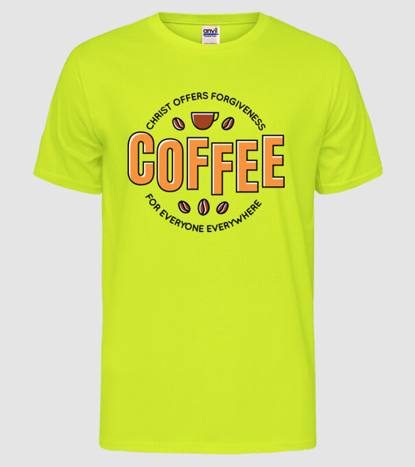 Cafea Iertare model galben neon pe tricou