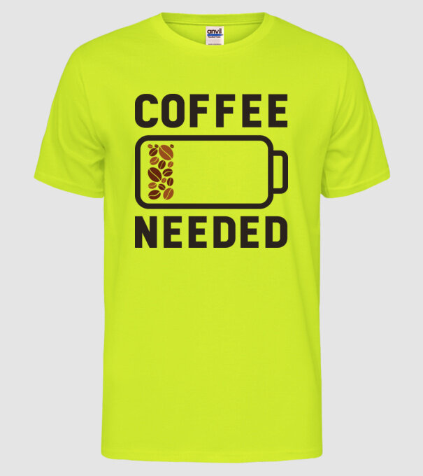 Am nevoie de cafea model galben neon pe tricou