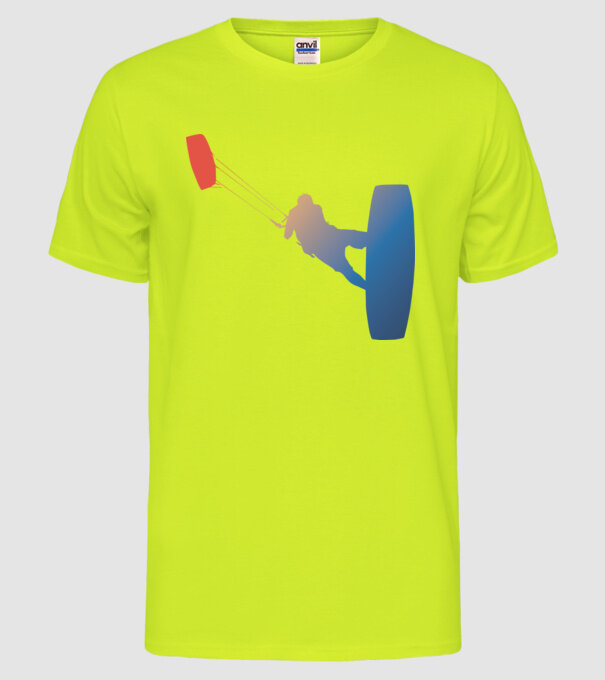 Kite Surfer model galben neon pe tricou