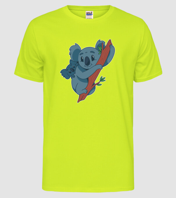 Coala model galben neon pe tricou