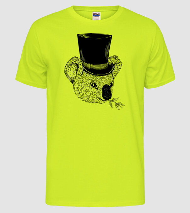 Cilindru Koala model galben neon pe tricou