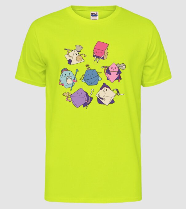 Caractere Cub model galben neon pe tricou