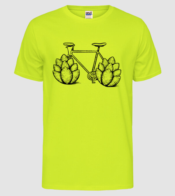 Bicicletă Hamei model galben neon pe tricou