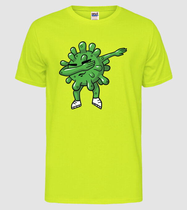 Coronavirus DAB dans model galben neon pe tricou