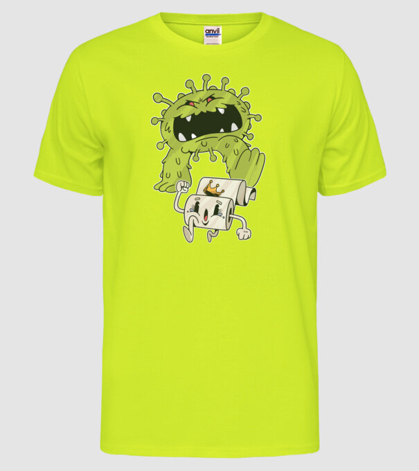 Coronavirus Monstru model galben neon pe tricou