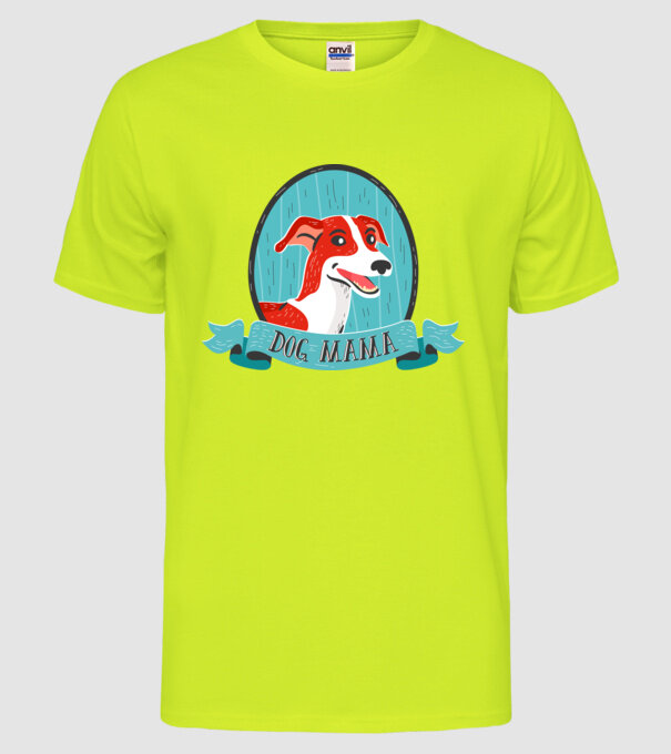 Câine Mamă model galben neon pe tricou