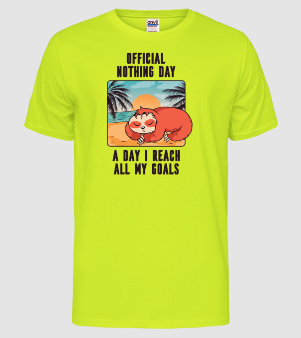 Leneș - Odihnă oficială model galben neon pe tricou