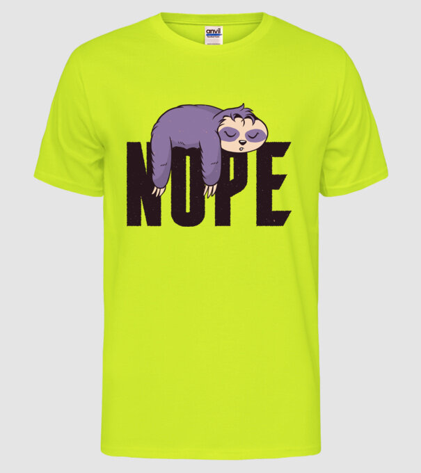 Leneș Nope model galben neon pe tricou