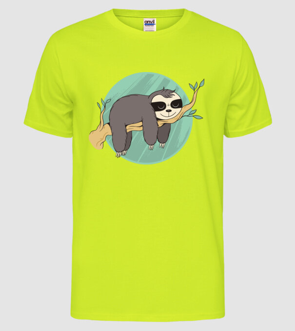 Leneș odihnă model galben neon pe tricou