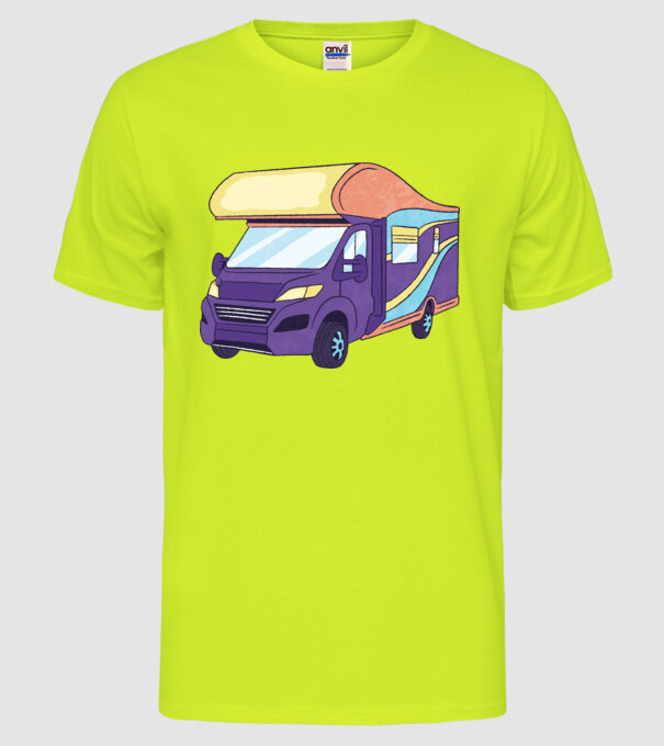 Autorulotă model galben neon pe tricou
