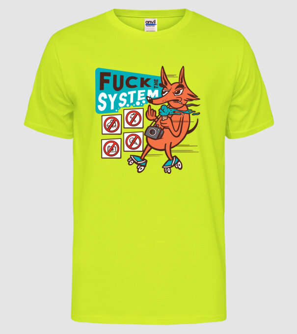 Câine Rebel model galben neon pe tricou