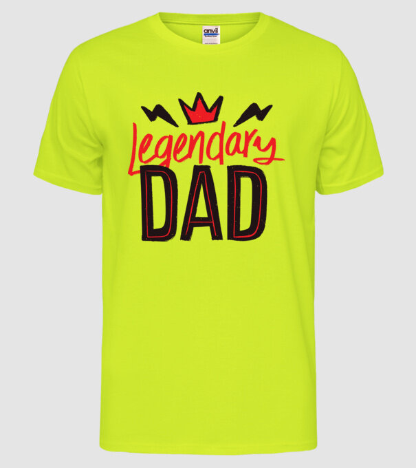 Tată legendar model galben neon pe tricou