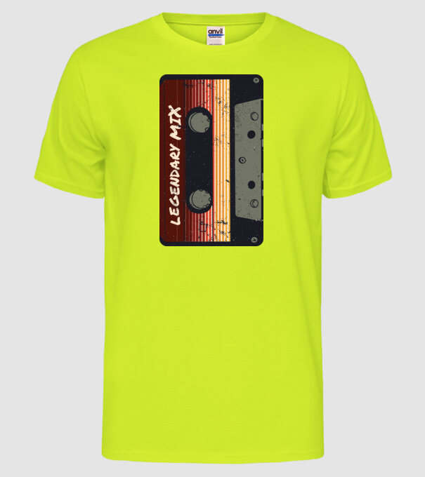 Casetă Legendary Mix model galben neon pe tricou
