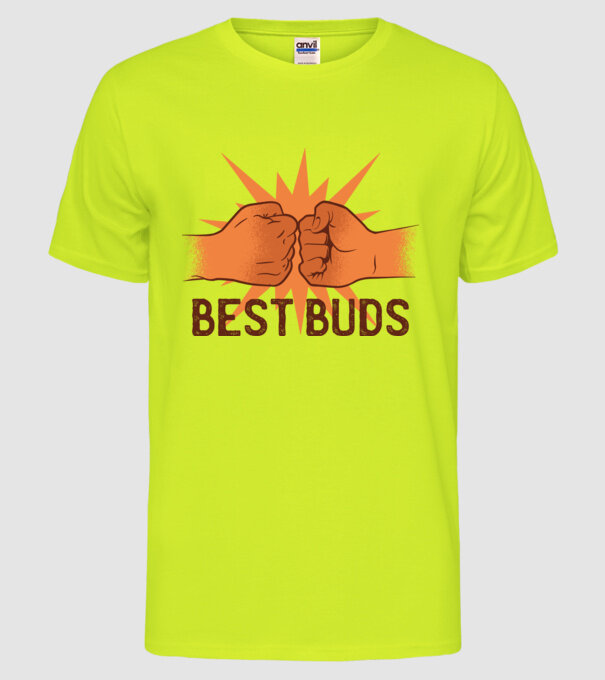 Cei mai buni prieteni model galben neon pe tricou