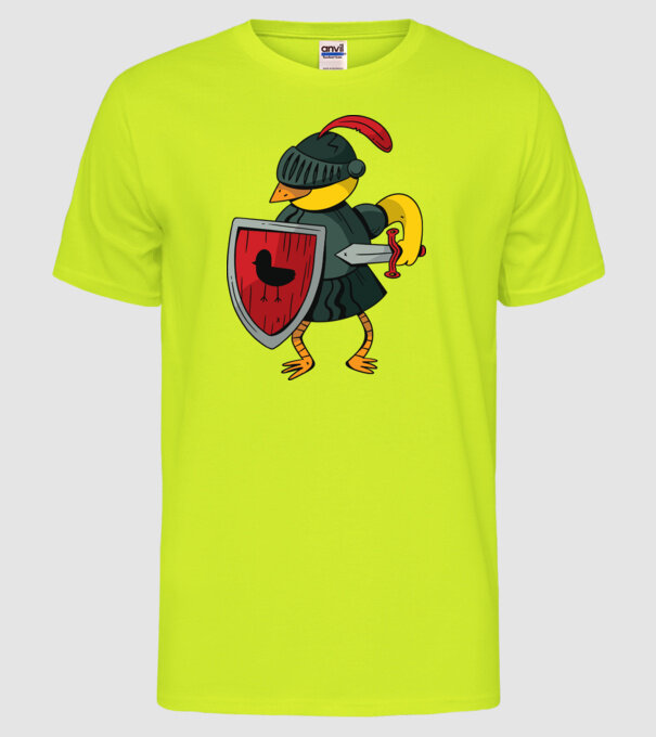 Cavaler Pasăre model galben neon pe tricou