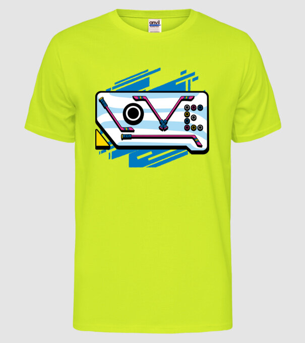 Love Hockey model galben neon pe tricou