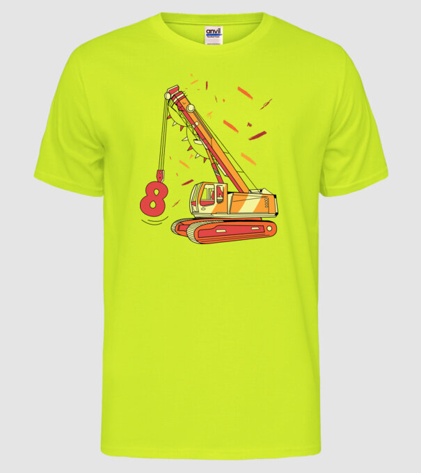 Prindere 8th Birthday model galben neon pe tricou