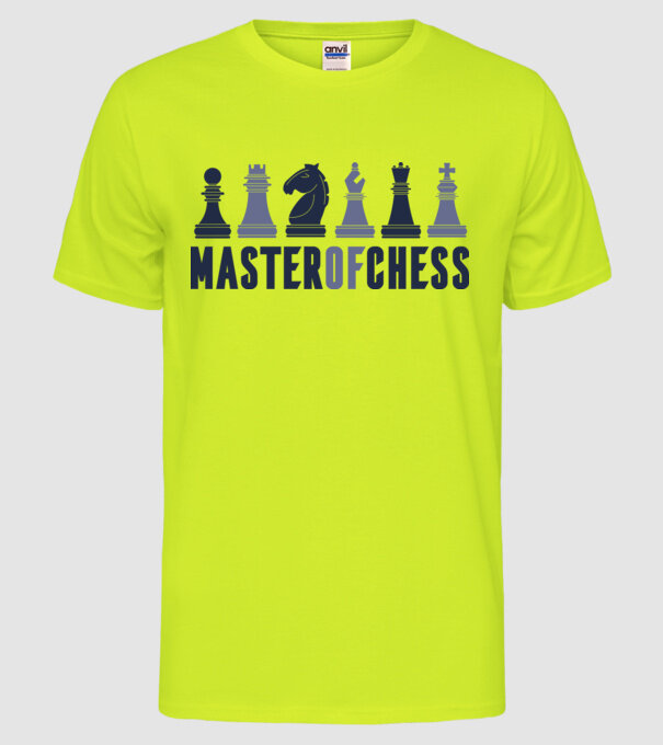 Master of Chess model galben neon pe tricou