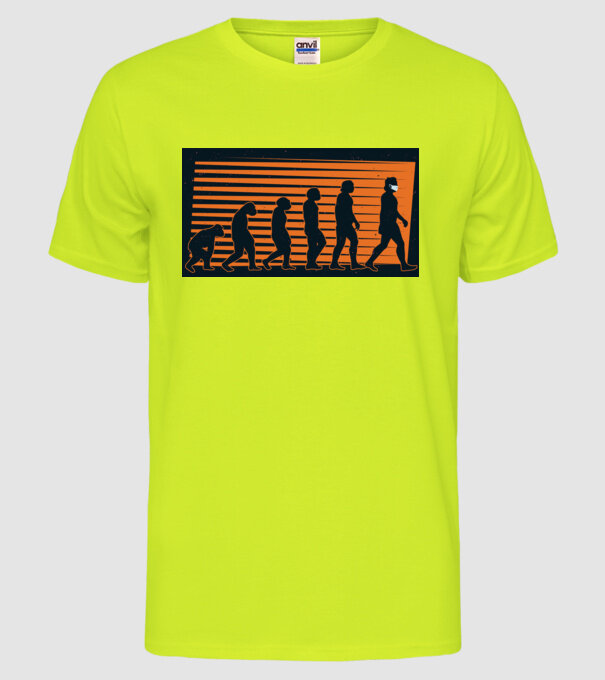 Evoluție Mască model galben neon pe tricou
