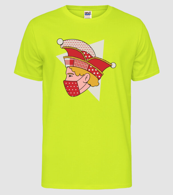 Covid joker model galben neon pe tricou