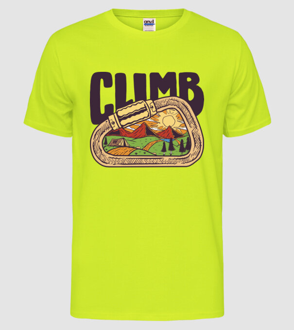 Carabină Alpinist model galben neon pe tricou