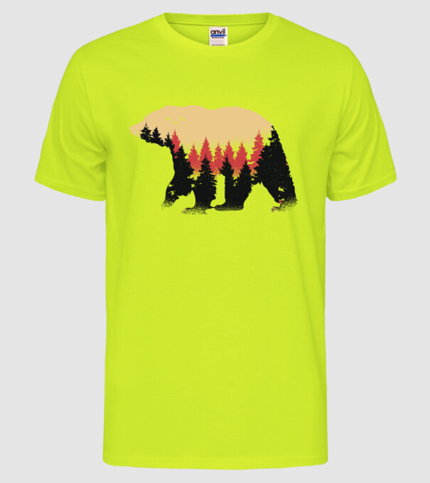 Urs Natură model galben neon pe tricou