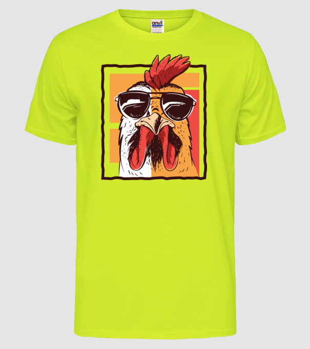 Pui cool model galben neon pe tricou