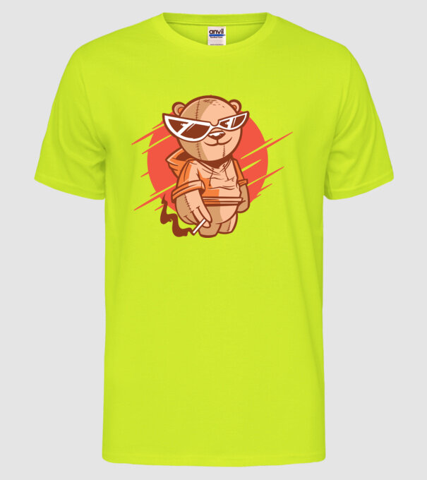 Ursuleț Cool model galben neon pe tricou
