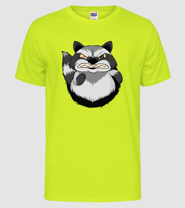 Raton furios model galben neon pe tricou