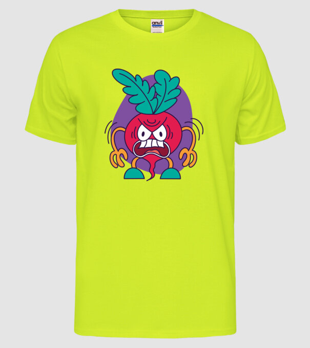 Ridichi supărat model galben neon pe tricou