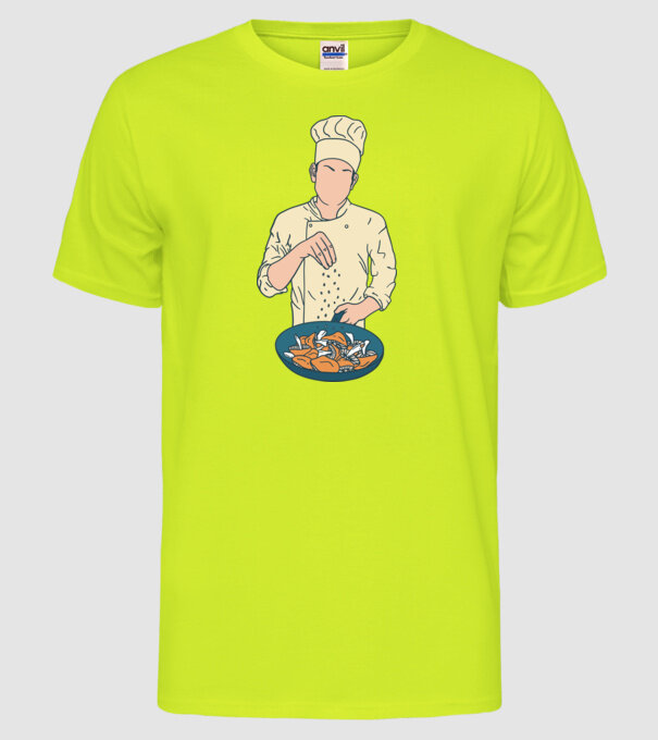 Maestru Bucătar model galben neon pe tricou