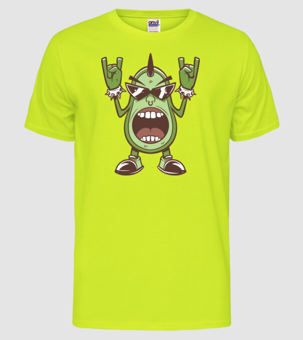 Avocado Metal model galben neon pe tricou