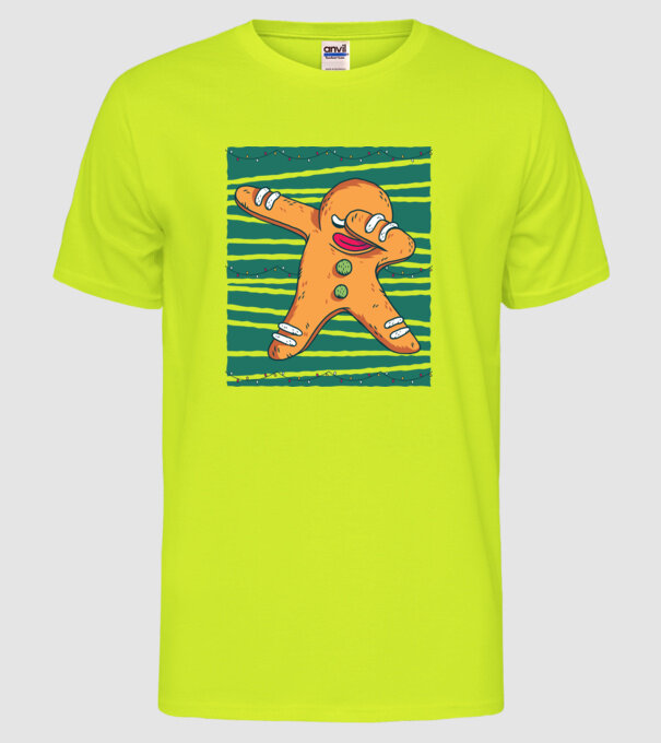 Turtă dulce DAB Crăciun model galben neon pe tricou