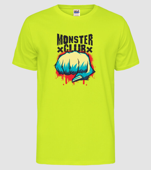 Monster Club model galben neon pe tricou