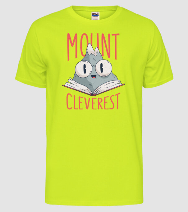 Tricou Mount Cleverest model galben neon pe tricou