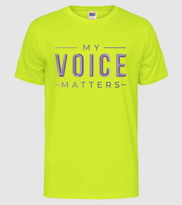 My Voice Matters de Ziua Femeii model galben neon pe tricou