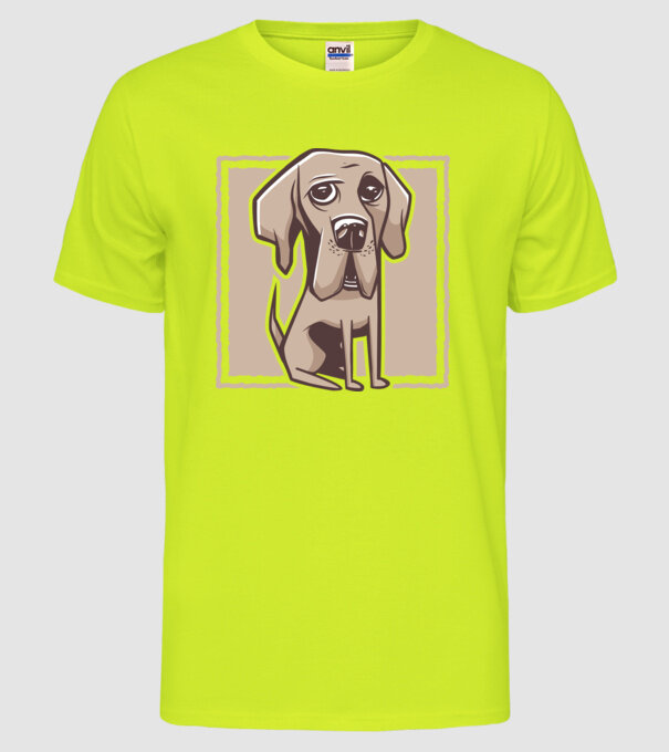 Câine Mastiff german model galben neon pe tricou