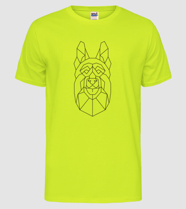Cap Ciobănesc german Polygon model galben neon pe tricou
