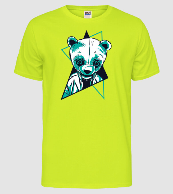 Panda Neon model galben neon pe tricou