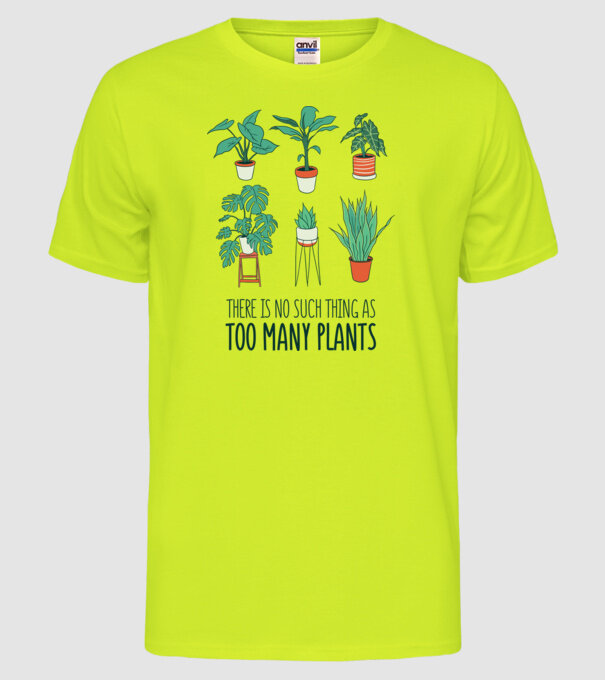 Este imposibil să existe prea multe plante model galben neon pe tricou