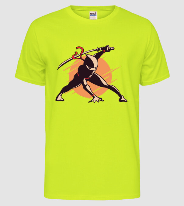 Ninja model galben neon pe tricou