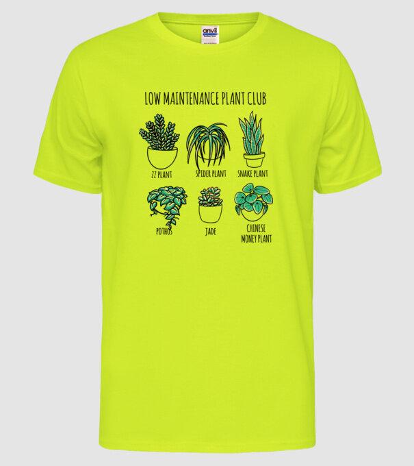 Îngrijirea plantelor model galben neon pe tricou